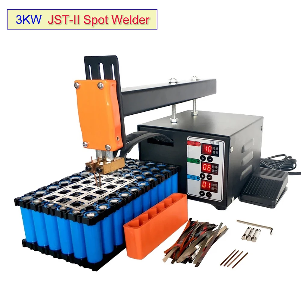 

JST-II Spot Welder 3KW High-power Battery Spot Welding Is For18650 Battery Pack Nickel Strip Welding Precision Mini Pulse Welder