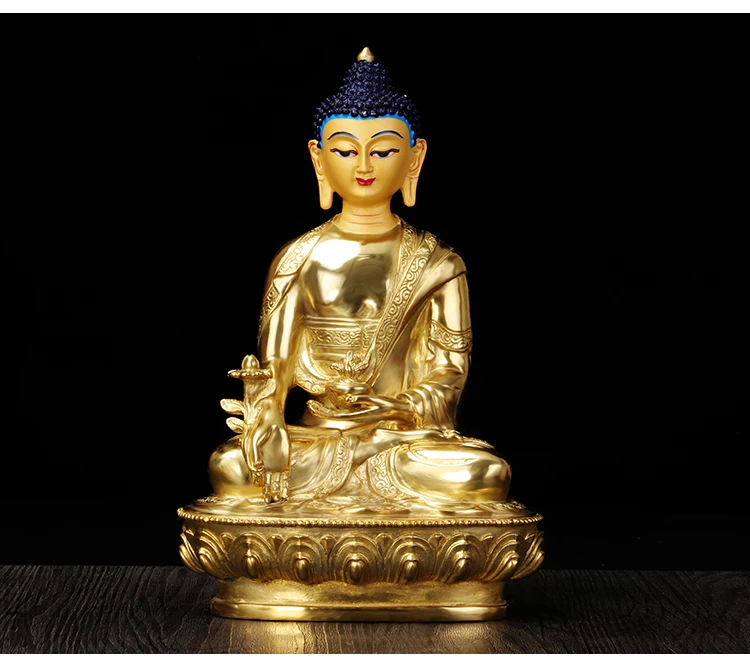 

Wholesale Buddhist supplies Nepal gold-plating brass Medicine Buddha HOME Family Effective Bless GOOD statue Large