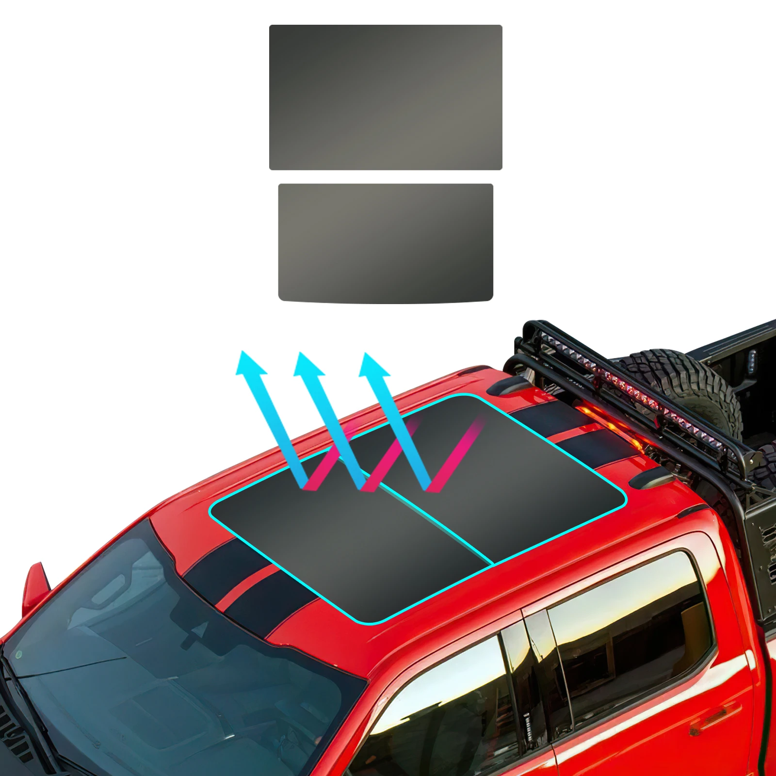 

For Ford F-150 Raptor 2021 2022 22023-25 Sunroof Ice Armor TPU Film Heat Shield UV Block Glass Protection Clear Anti Scratch