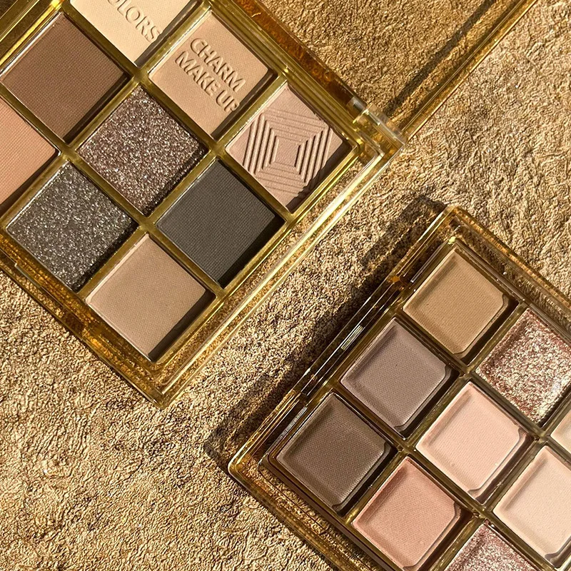 لوحة ظلال عيون مكونة من 9 ألوان، ظلال عيون مدخنة غير لامعة، مكياج ظلال عيون غير لامع وتأثير لامع متين للمكياج اليومي السهل