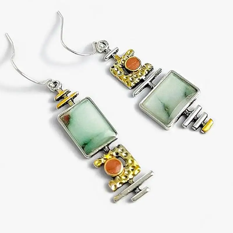 Huitan Einzigartiges Design Frauen Tropfen Ohrringe für Party Täglich Vintage Weibliche Accessoires Luxus Charming Unregelmäßige Geometrische Schmuck
