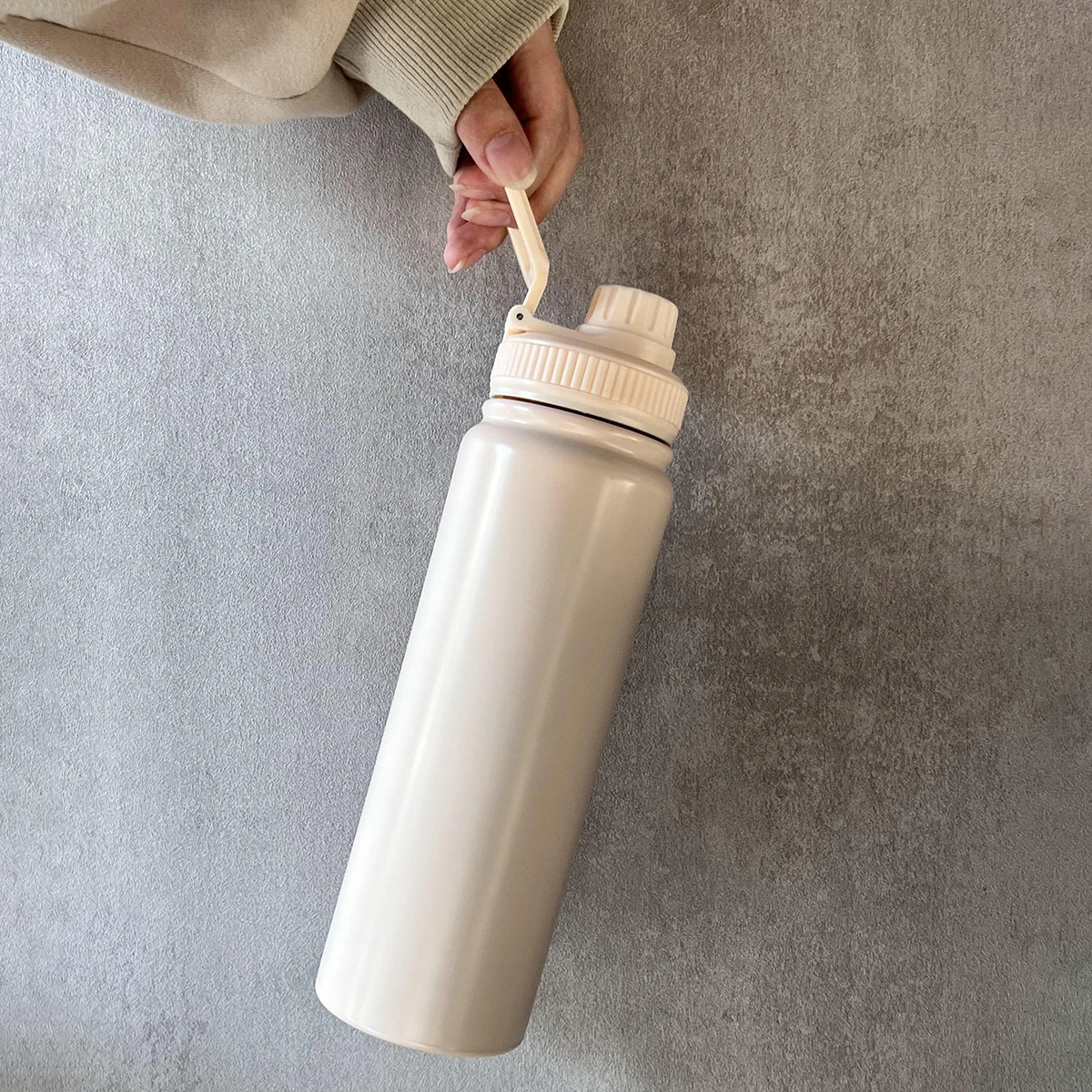 1pc-304 outdoor handle kettle Double-layer stainless steel thermos cup gradient color space kettle Car kettle