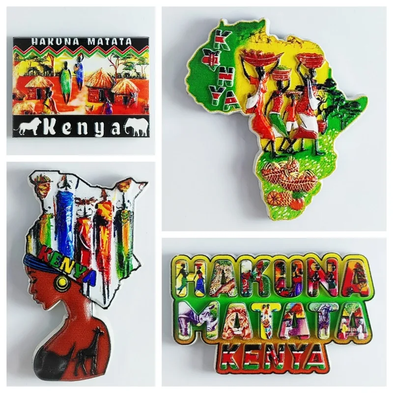 

Kenya Fridge Magnets Africa Travelling Souvenirs Big Five Refrigerator Stickers Home Decor Wedding Gifts Blackboard Stickers