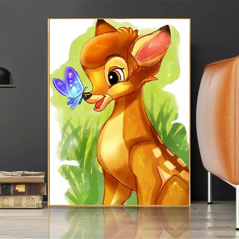 5D Bambi diament haft Disney Cartoon pełna diament mozaika zdjęcia zwierząt Wall Art DIY krzyż zestaw do szycia dzieci Home Decor