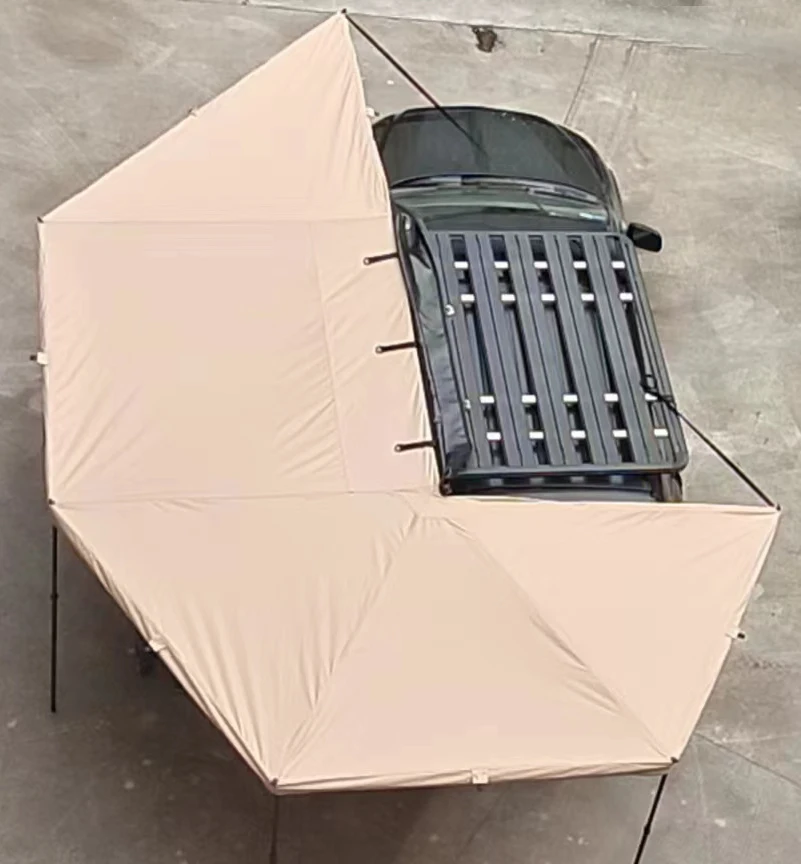 

270 Degree Sunshade Outdoor Foxwing 280g Canvas 270 Degree Led Awning with Annex Walls for Cars