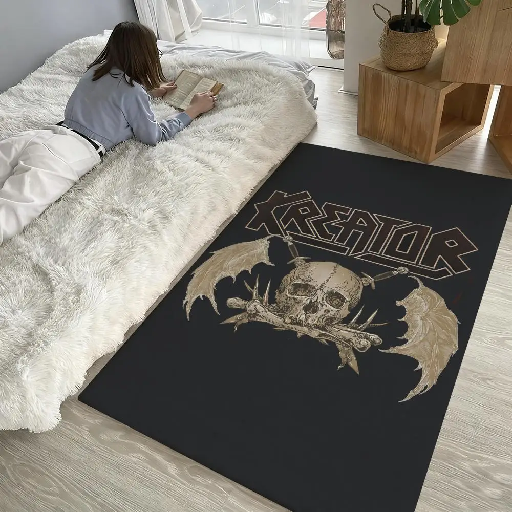 

cool Rock Band-K-Kreators Floor Mat Soft Thickened Non-Slip Door Mat for Living Room Home Decor Flannel Rugs