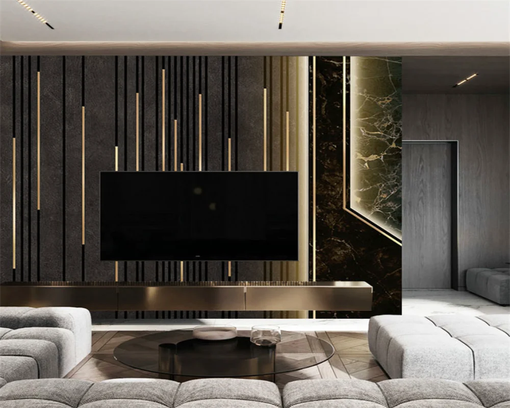 

beibehang Custom Modern papel de parede Minimalist Wood Finish Marble TV Background Decoration Living Room Wallpaper