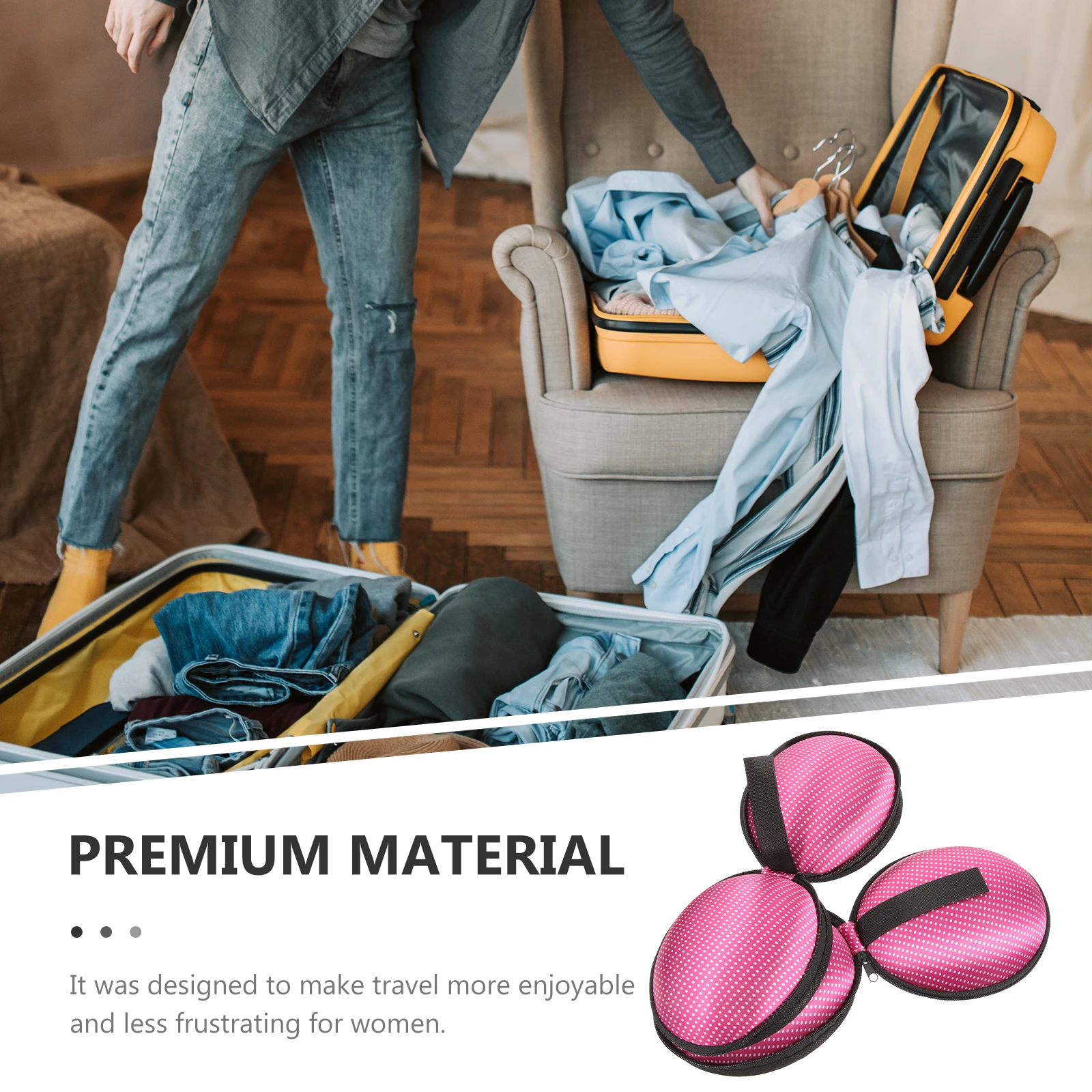 

2pcs Premium Nylon Travel Case Underwear Storage Bag Portable Compact Bra Pouch Invisible Bra Washer Protector Lightweight