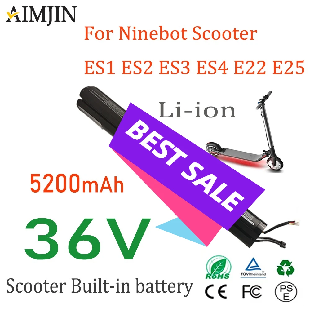 

For Ninebot by Segway KickScooter E22E, ES1, ES2, ES4, E22, E25, E45 36V 5200mAH Additional battery