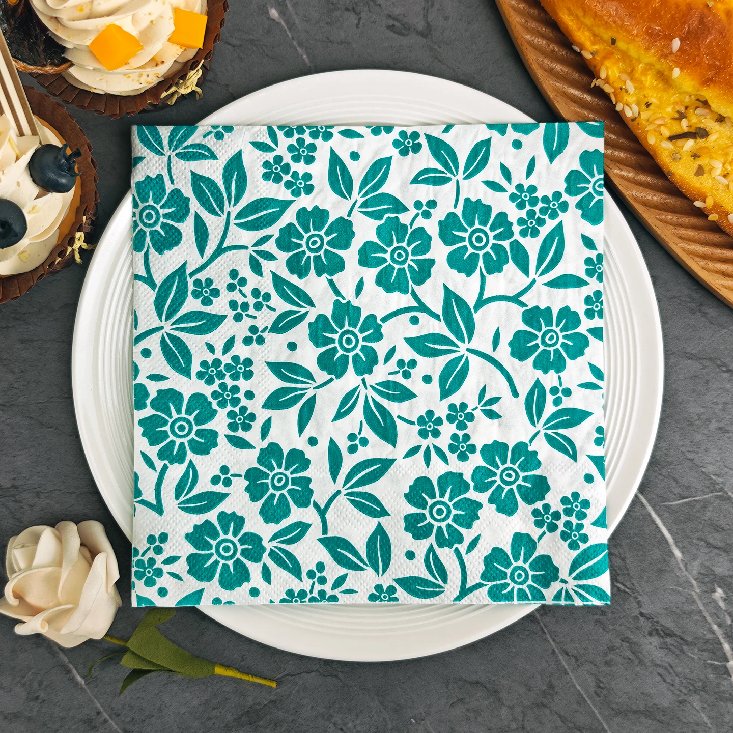 20/50pcs 33*33cm 2ply Green Pattern paper Napkins Suitable f