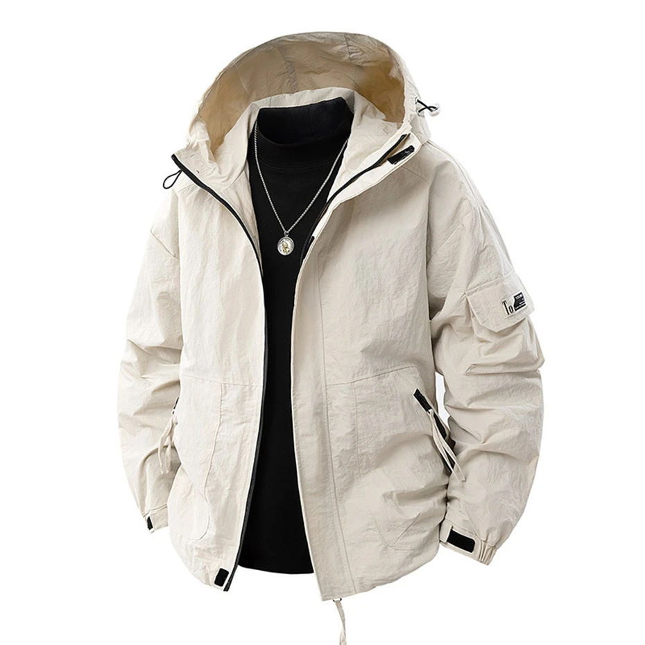 8XL Plus Size Cargo Jacket Coat Men Fashion Casual Hooded Jackets Male Big Size Outerwear Spring Autumn