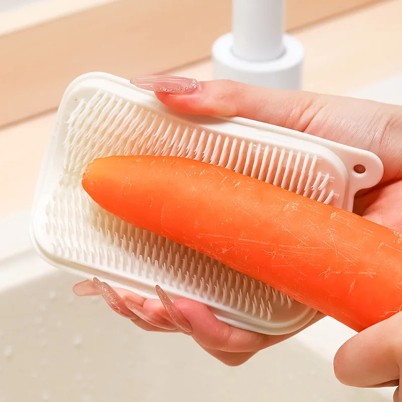 2pcs Cleaning brush, potato radish mud brush, bendable countertop brush, kitchen tool multifunctional cleaning brush