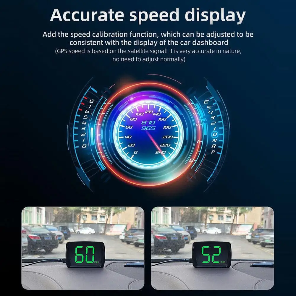 العالمي سيارة HUD رئيس يصل عرض GPS Hud عداد السرعة الرقمي الخط الكبير سرعة متر KMH لجميع سيارات شاحنة التوصيل والتشغيل السيارات الاسمية