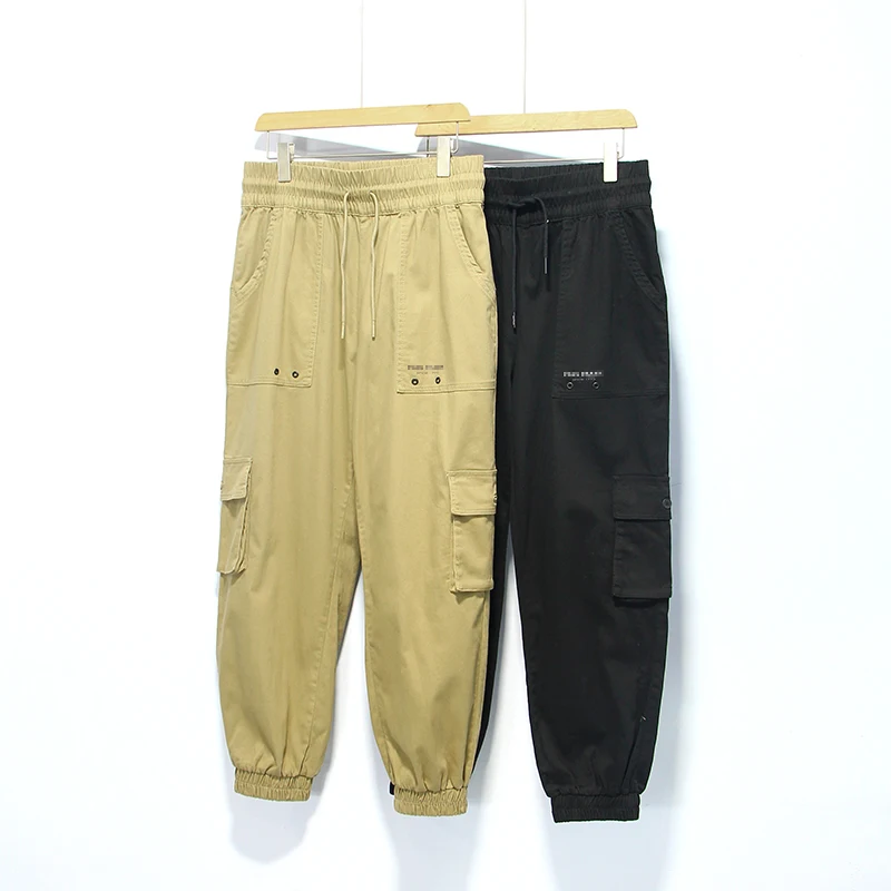 

Мужские повседневные хлопковые рабочие брюки, весенне-осенние свободные удобные брюки для уличных танцев в стиле хип-хоп, скейтбординга с несколькими кетами
