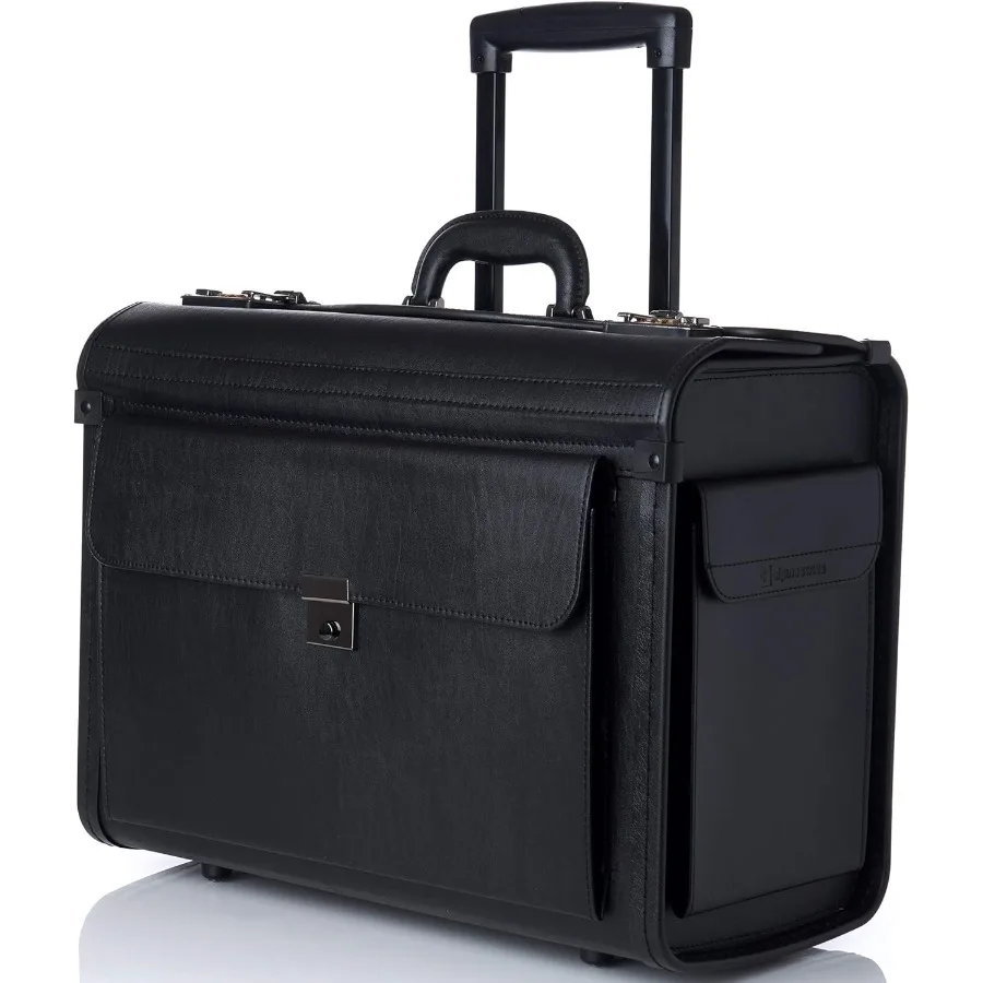 

Rolling 17" Laptop Briefcase on Wheels Attache Lawyers Case Legal Size