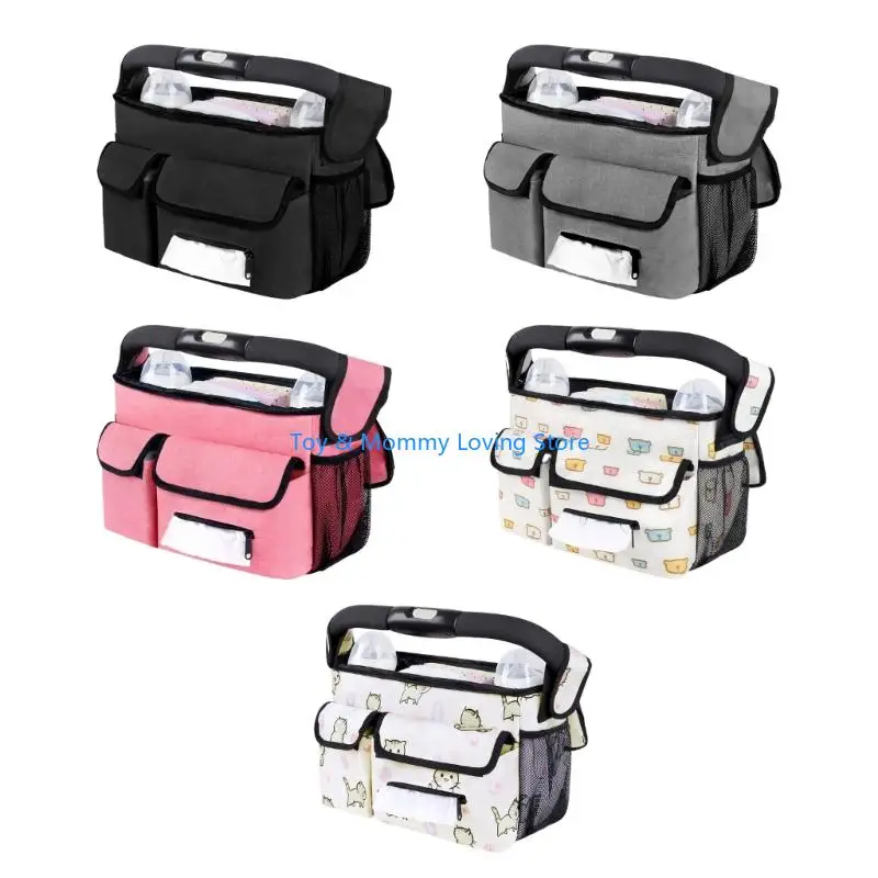 حقيبة تعليق لعربات الأطفال الأنيقة Y1QF بأشرطة قابلة للتعديل تناسب معظم عربات الأطفال