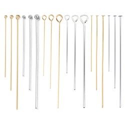 50/100Pcs Gold Color Stainless Steel Heads Eye Flat Head Pin Ball Head Pins for DIY Earrings Jewelry Making Accessories