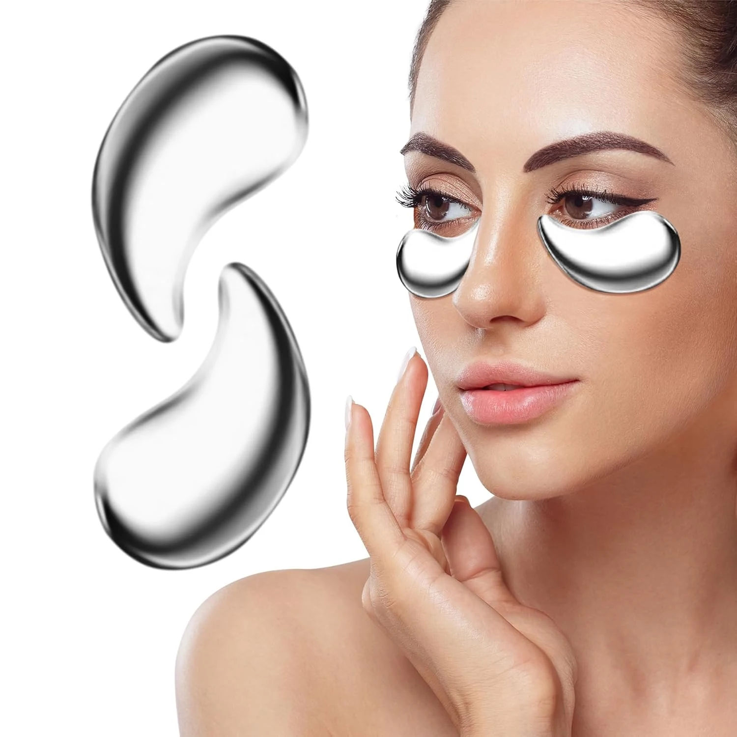 Cooling Eye Pad for Puffy Eyes Unbreakable Stainless Steel Eye Mask for Anti-Aging Wrinkles Puffiness Relief Hot or Cold Therapy