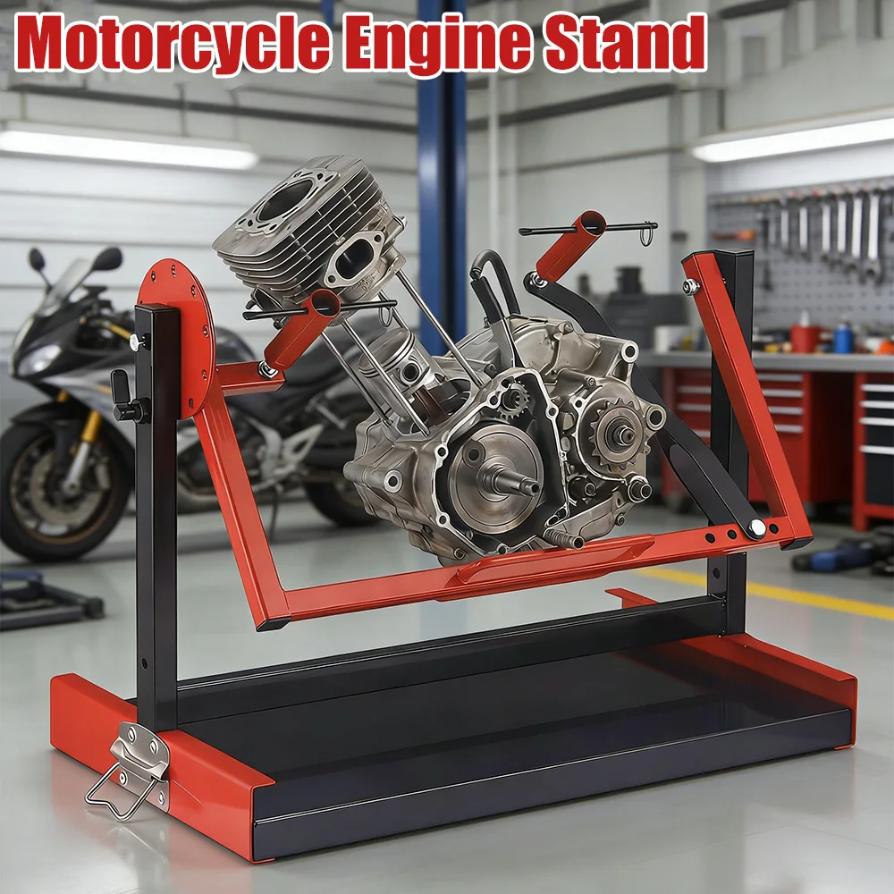 

Стойка для ремонта мотоциклетных двигателей, легко собираемая, регулируемая, для вертикальных одноцилиндровых 2-х или 4-тактных двигателей