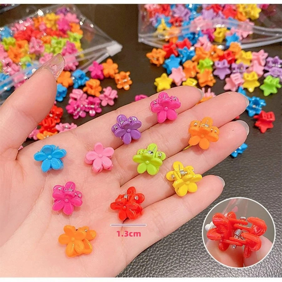 50pcs Minimalist Solid Hair Claw Mini Cute Banana Clip Cartoon Headwear Non Slip Hair Styling Accessories