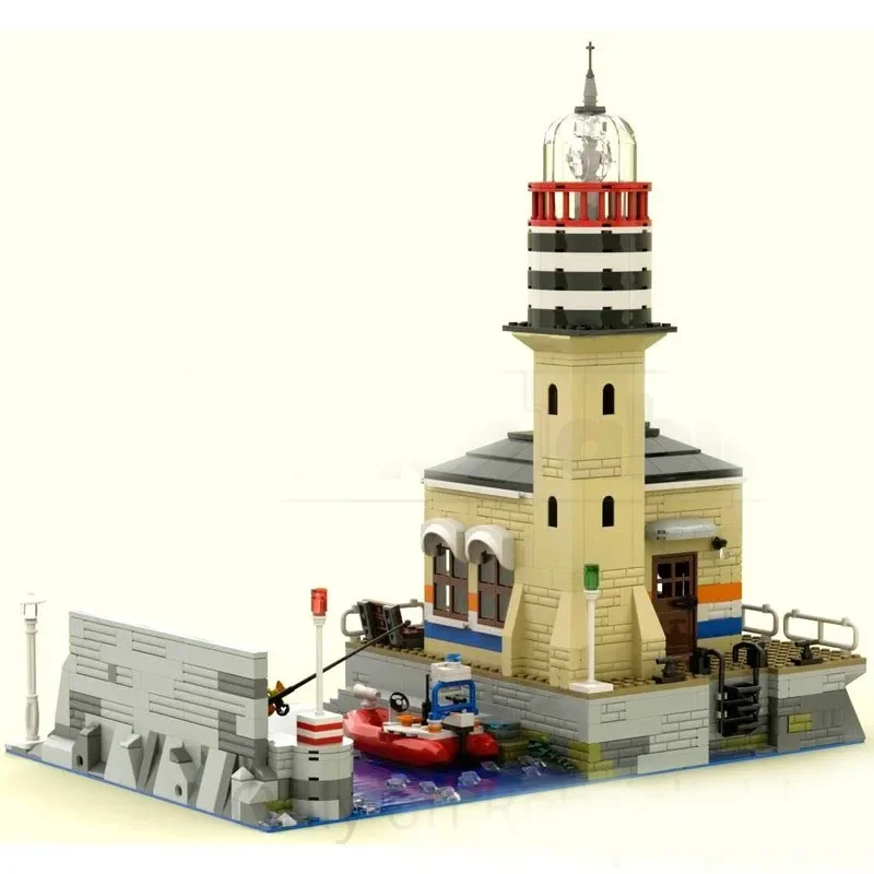 Moc Bausteine Architektur Modell Meer Leuchtturm Station Technologie Modulare Bausteine Festival Geschenk Spielzeug DIY Set