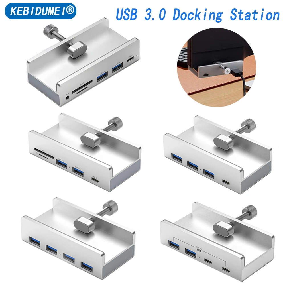 

Док-станция USB3.0, алюминиевый внешний концентратор, держатель для телефона, устройство чтения карт памяти SD TF, мульти-сплиттер, передача данных 5 Гбит/с для ПК