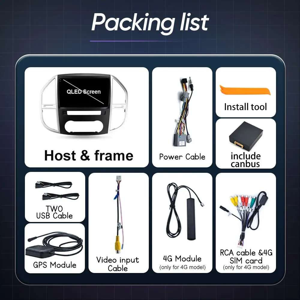 أندرويد Carplay السيارات لمرسيدس بنز فيتو 3 W447 2014 - 2020 راديو السيارة الوسائط المتعددة نظام تحديد المواقع والملاحة لاعب ستيريو BT NO 2din DVD