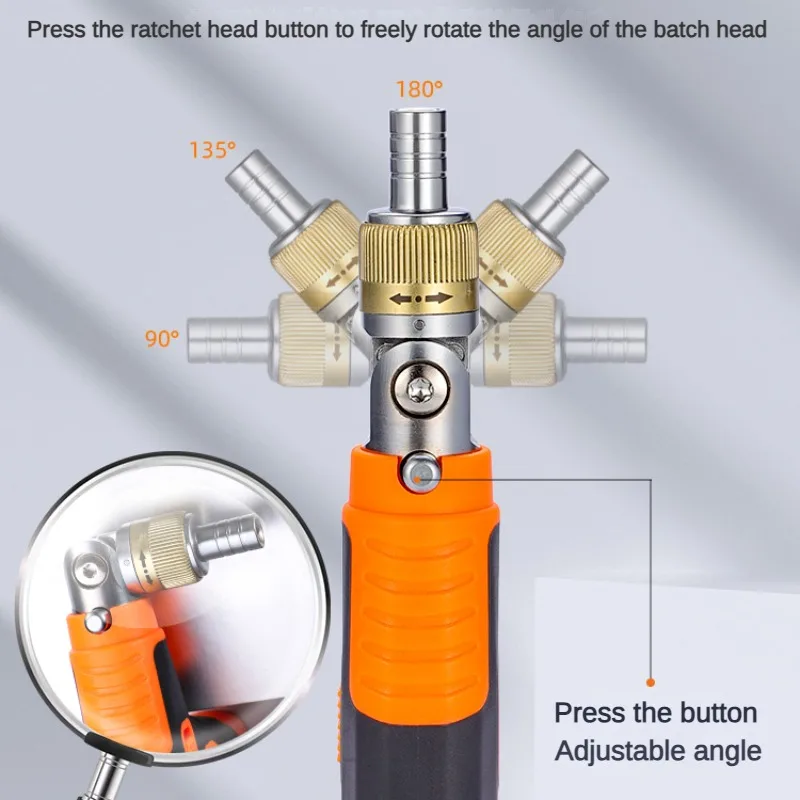 Ratchet Screwdriver Tool Set Gun Type Household Screwdriver Hex Left/Right Rotating 180 Degree Ratchet Screwdriver Extension Rod