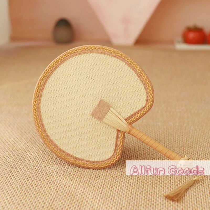 [TG835]Handmade Natural Straw Palm Fan Woven Handheld Fan Portable Summer Cooling Fans For Party Wedding Camping Home Decoration
