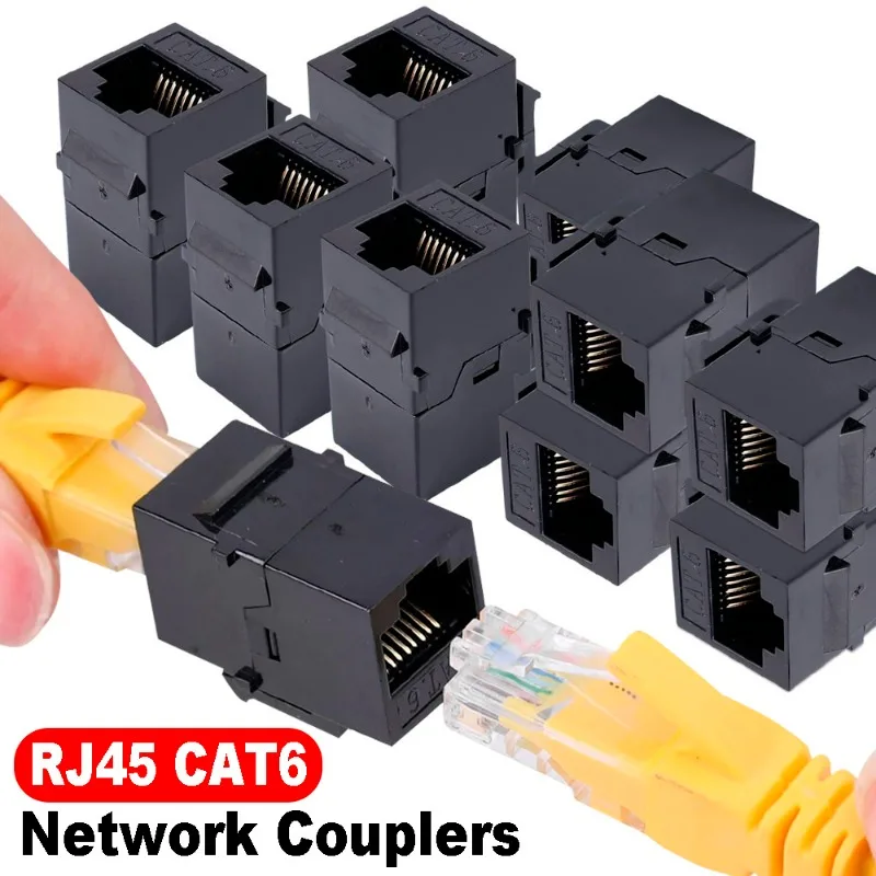

Standard T568A/T568B Network Module Slot for Internet Jack Ethernet Connector CAT6 RJ45 Insert Keystone Gigabit LAN Coupler Plug