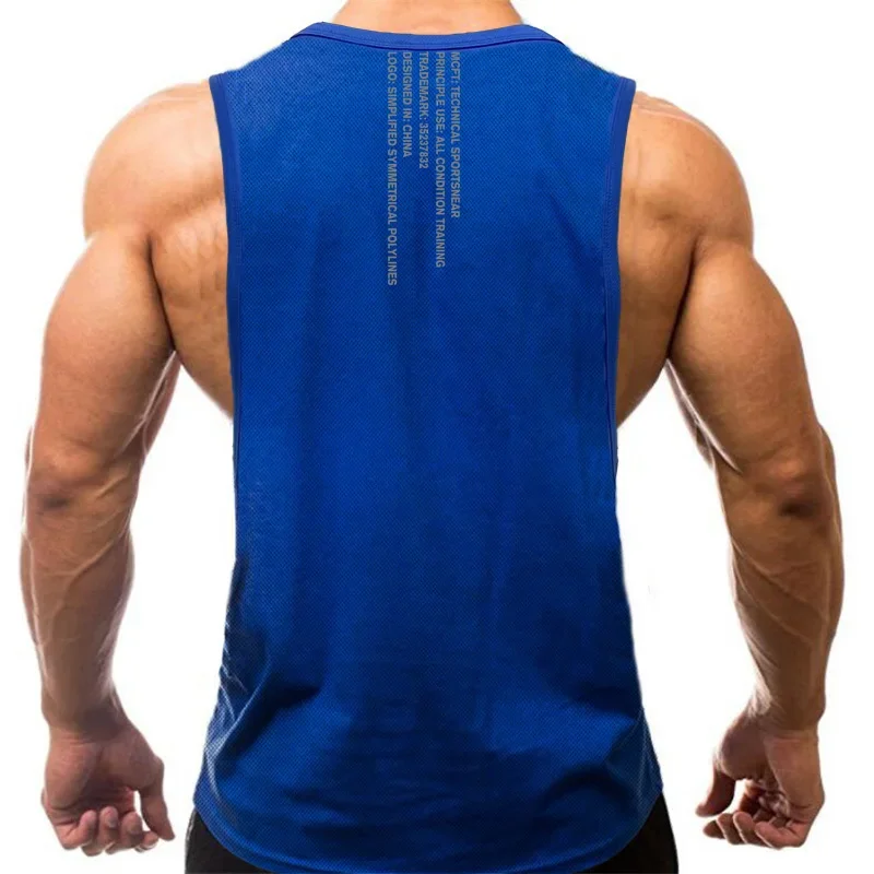 Mens Fashion Fitness Vest Casual Quick Dry Sleeveless T-Shirt Summer Gym Bodybuilding Running Sports Breathable Tank Top