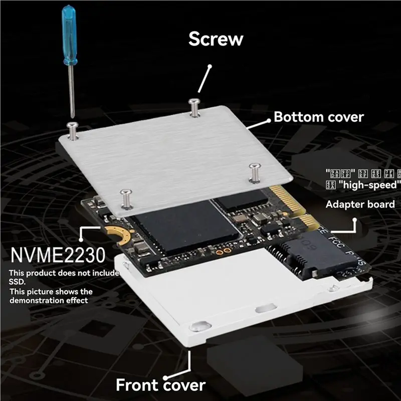 2x-nvme-cfexpress-type-b-アダプター、m2-m-key-拡張カード。pcie40-2230-ssdに対応し、カメラで使用可能。
