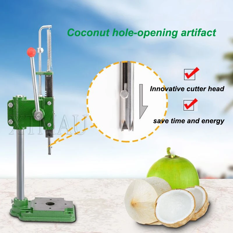 Commercial Hand Fresh Coconut Opening Tool Manual Opener Lid Machine Save Time Effort