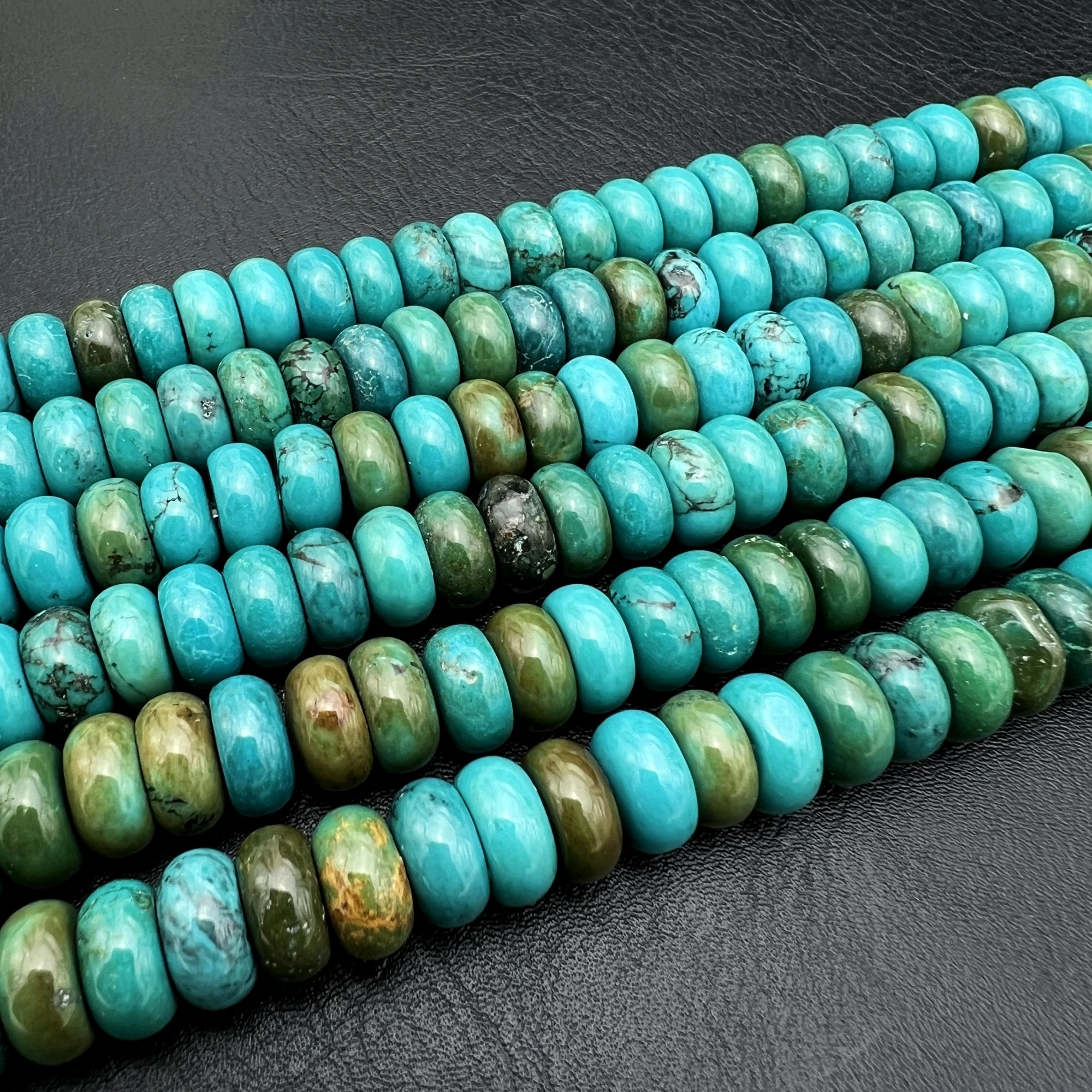 6x10MM 2Strands Natural Green Turquoises Loose Abacus Beads For DIY Jewelry Making