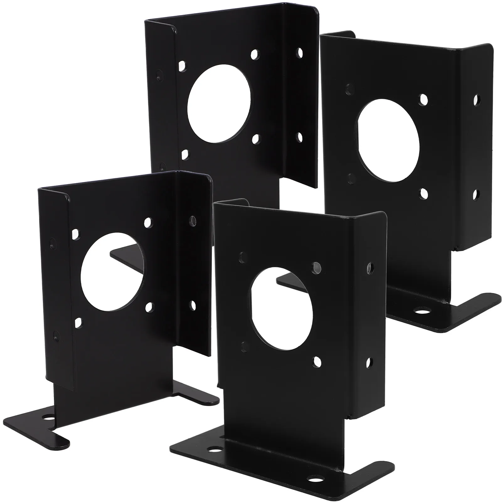 4 pcs Post Base Bracket Heavy Duty Deck Fence Support Halloween Christmas New Year Fence Post Base Fence Metal Support Iron