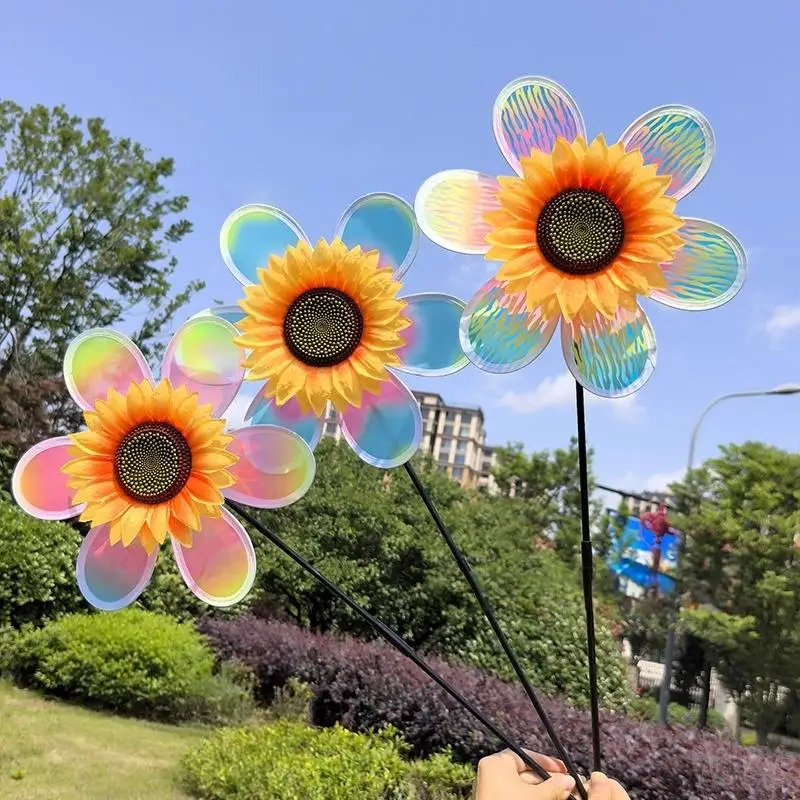 

Pack Multi-color Magic Fire Flower Windmill, Double-Layer Wind Spinner Toy for Children, Garden Decoration