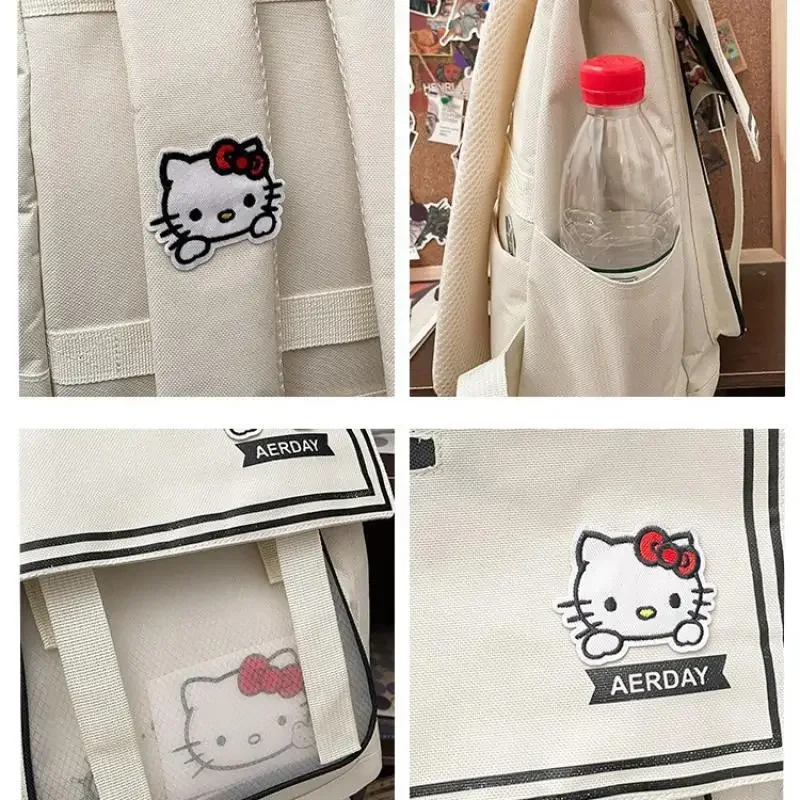 مرحبا كيتي الطفل على ظهره فتاة جديدة الطالب الطباعة حقيبة مدرسية أكسفورد القماش سعة كبيرة أنيمي الشكل Kawaii الكرتون