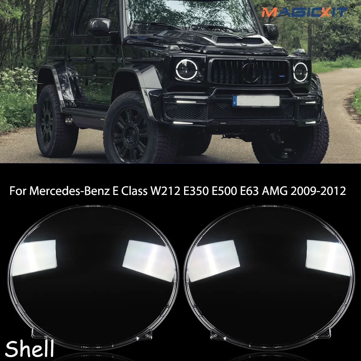 MAGICKIT For Mercedes-Benz G-Class W464 2020-2023 Headlight Clear Lens Cover Transparent CAR Accessories