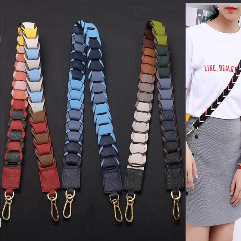 

98cm Real Leather Wide Shoulder Bags Belts Strap for Women Handbags Accessories Crossbody Bags Belts Straps Punk Red Brown Blue