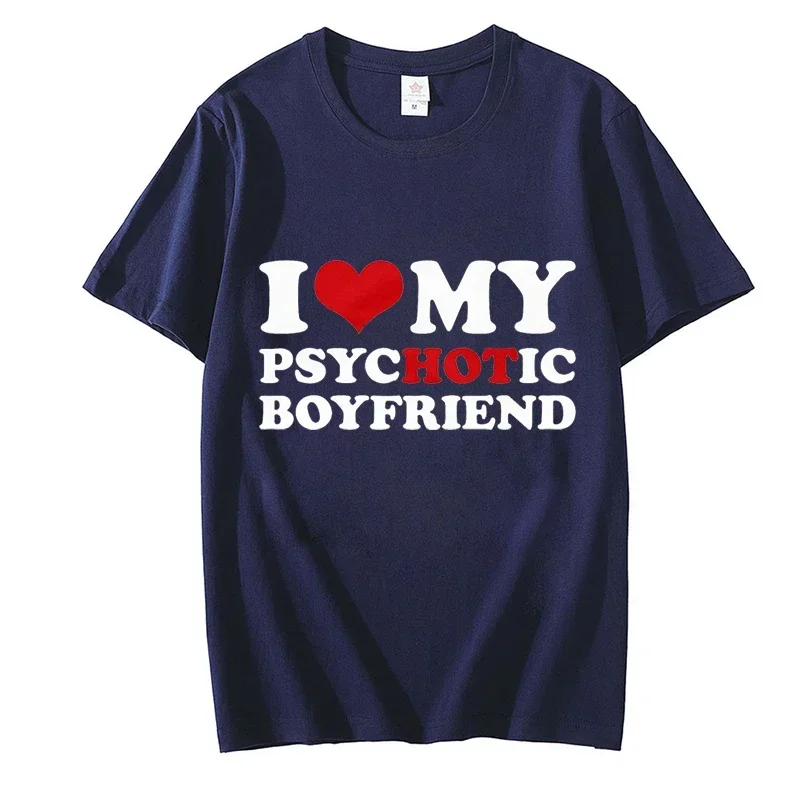 Novelty I Love My Psychotic Girlfriend T Shirts  Yaiba Short Sleeve T-shirt Men Women's Fashion Harajuku Y2k T Shirts Tops