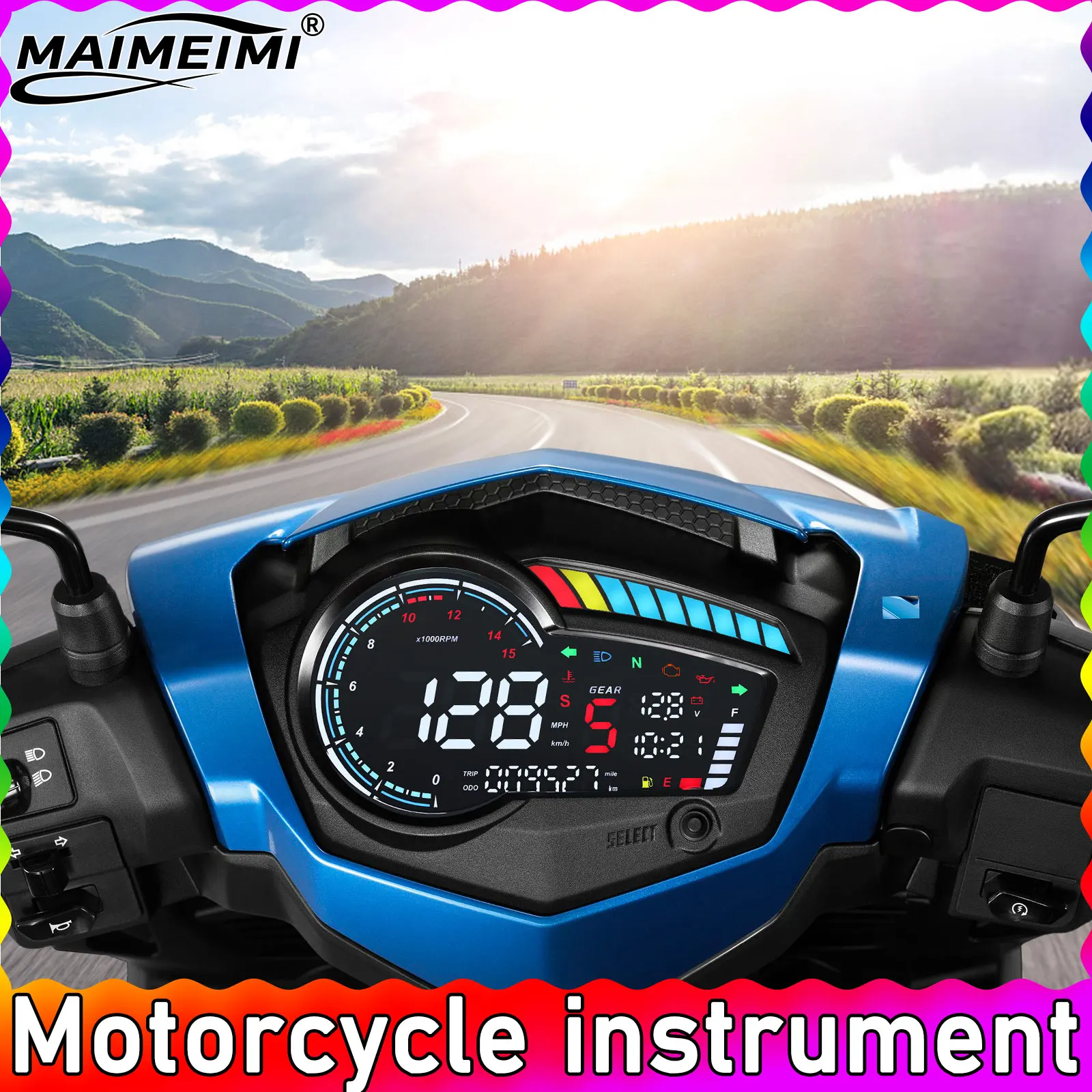 

Motorcycle Speed Meter Universal Digital Instrument Panel Tachometer LCD Multi-function Indicator for YAMAHA Y15 V1 Y15
