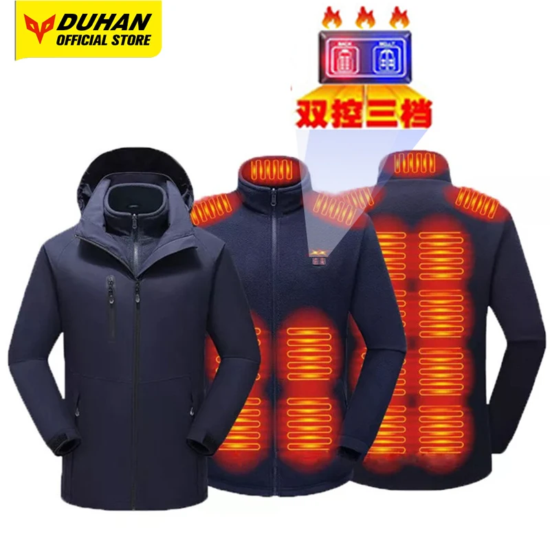 

15 Areas Heated Jacket Men Motorcycle Jacket Heated Winter Keep Warm Women Camping Electric Heating Jacket Waterproof