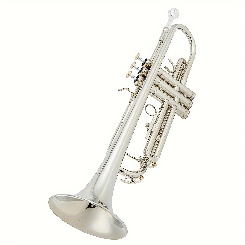 

JYTR-E100N Trumpet Flat B-flat Brass Nickel-plated Professional Trumpet Jazz Instrument High Quality Horn Band Horn For