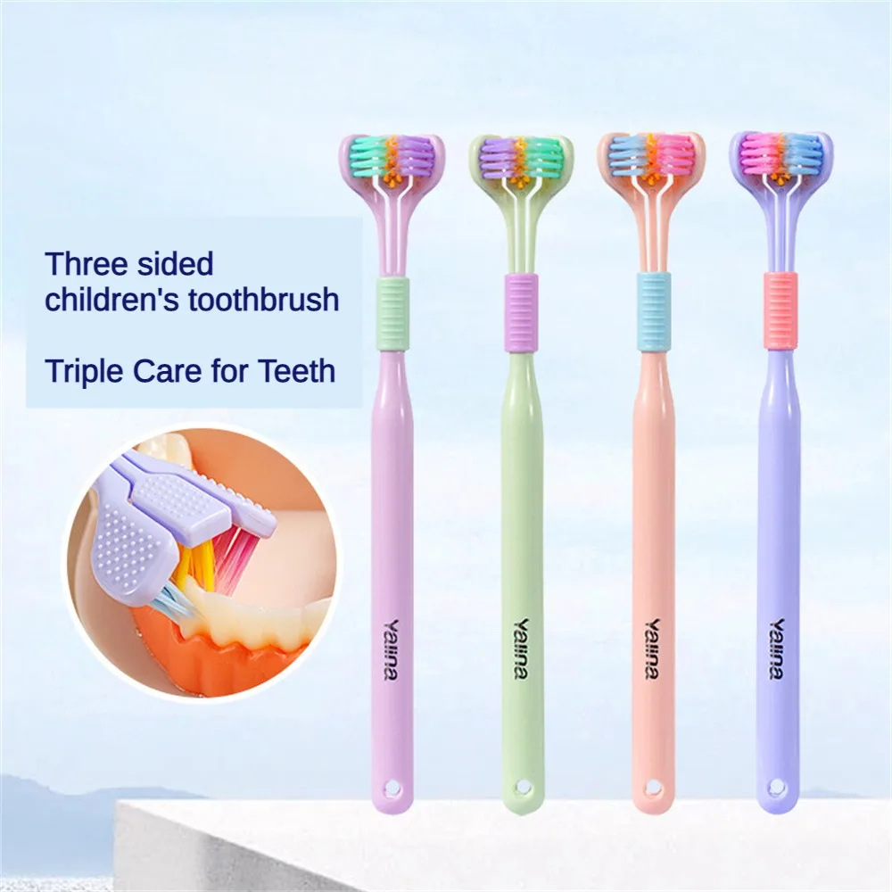 Stereo Three-Sided Toothbrush PBT Ultra Fine Soft Hair Adult Children'sToothbrushes Tongue Scraper Deep Cleaning Oral Care Teeth