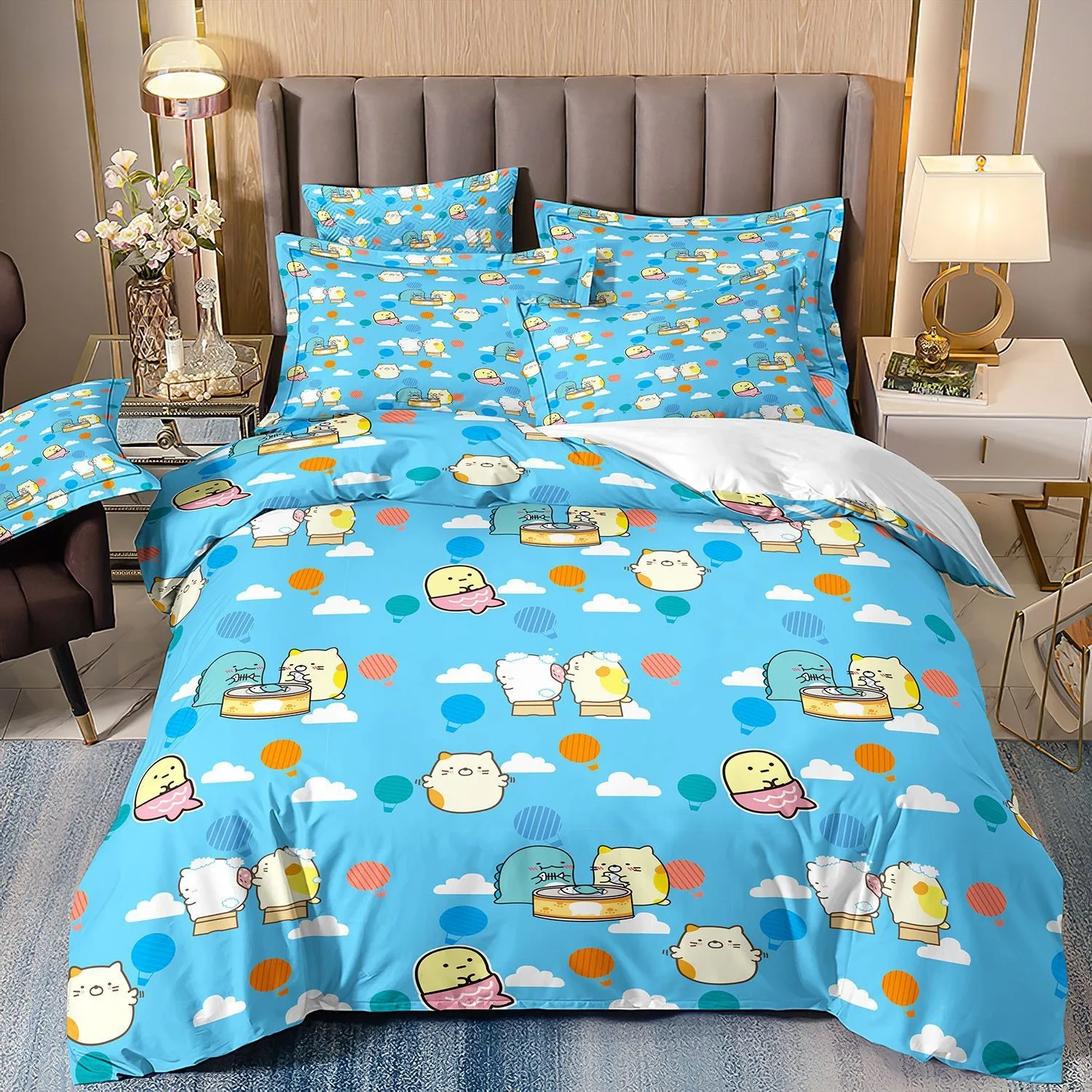 Duvet Cover Pillowcase Sumikko gurashi Bedding Set Adult Boy Girl Bedroom Decoration Gift Single Double Large Size