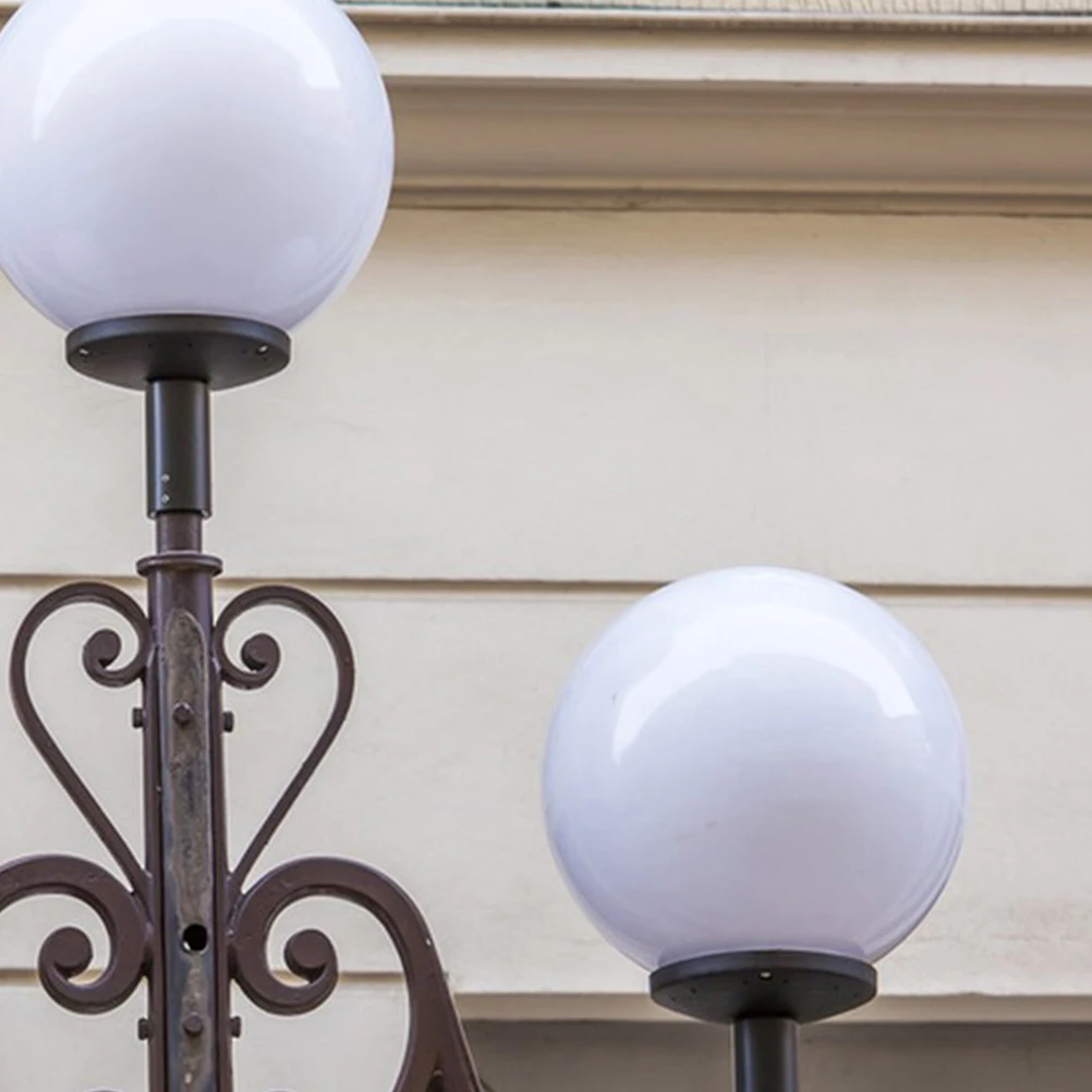 

2Pcs 15CM Spherical Acrylic Lampshade Globe White Pendant Light Shades Replacement for Ceiling Ch eliers Hanging Lamp Cover