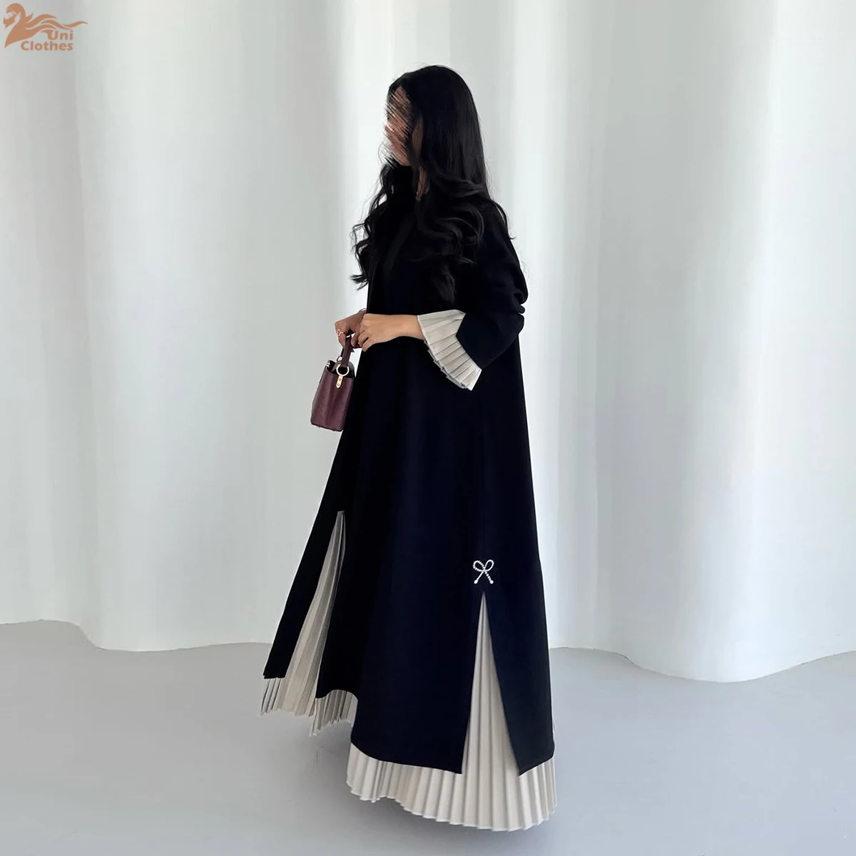 Dubai Fashion Open Abaya Dress Flared Sleeve Ramadan Muslim Women Modest Cardigan Islamic Holiday Outfit New Turkey Black Robe