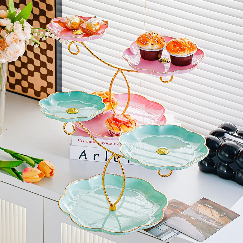 

Новогодняя тарелка для конфет и фруктов, многослойная тарелка в форме цветка, сушеная - тарелка с фруктами для гостиной