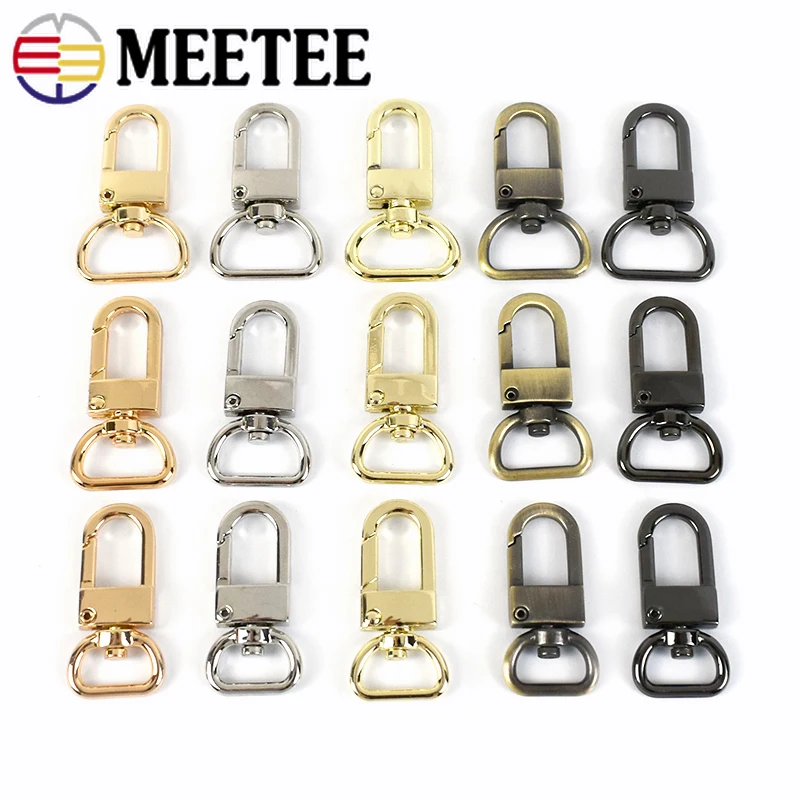 5/10/20Pcs 13/16/19mm Metal Strap Buckles D Tail Handbag Hangers Swivel Trigger Clasp Webbing Buckle DIY Hardware Accessories