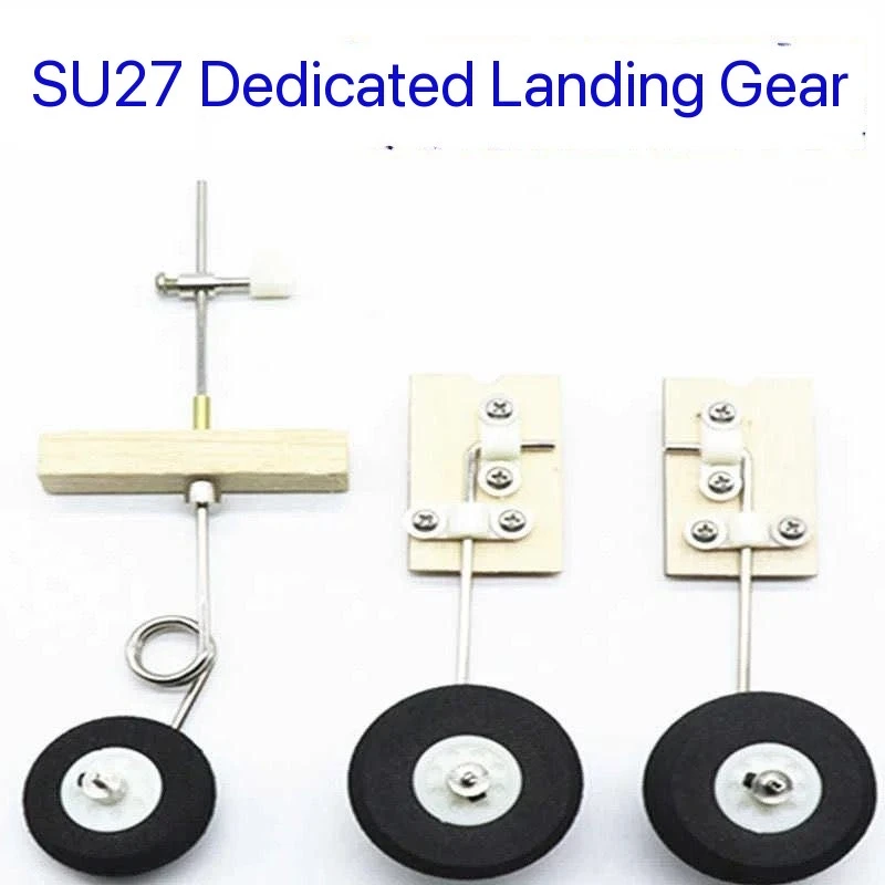 Landegestell-Set mit Rädern DIY Ersatzteile für Flugzeuge mit Fester Flügelkonfiguration Lenkbares Landegestell für RC SU27 KT Board RC Flugzeug